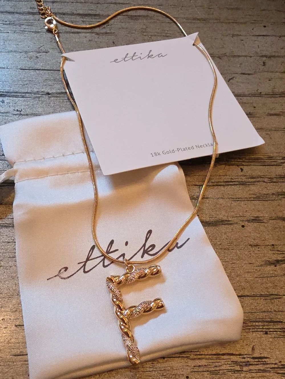 F Initial 18k Gold Plated Necklace Ettika NWT